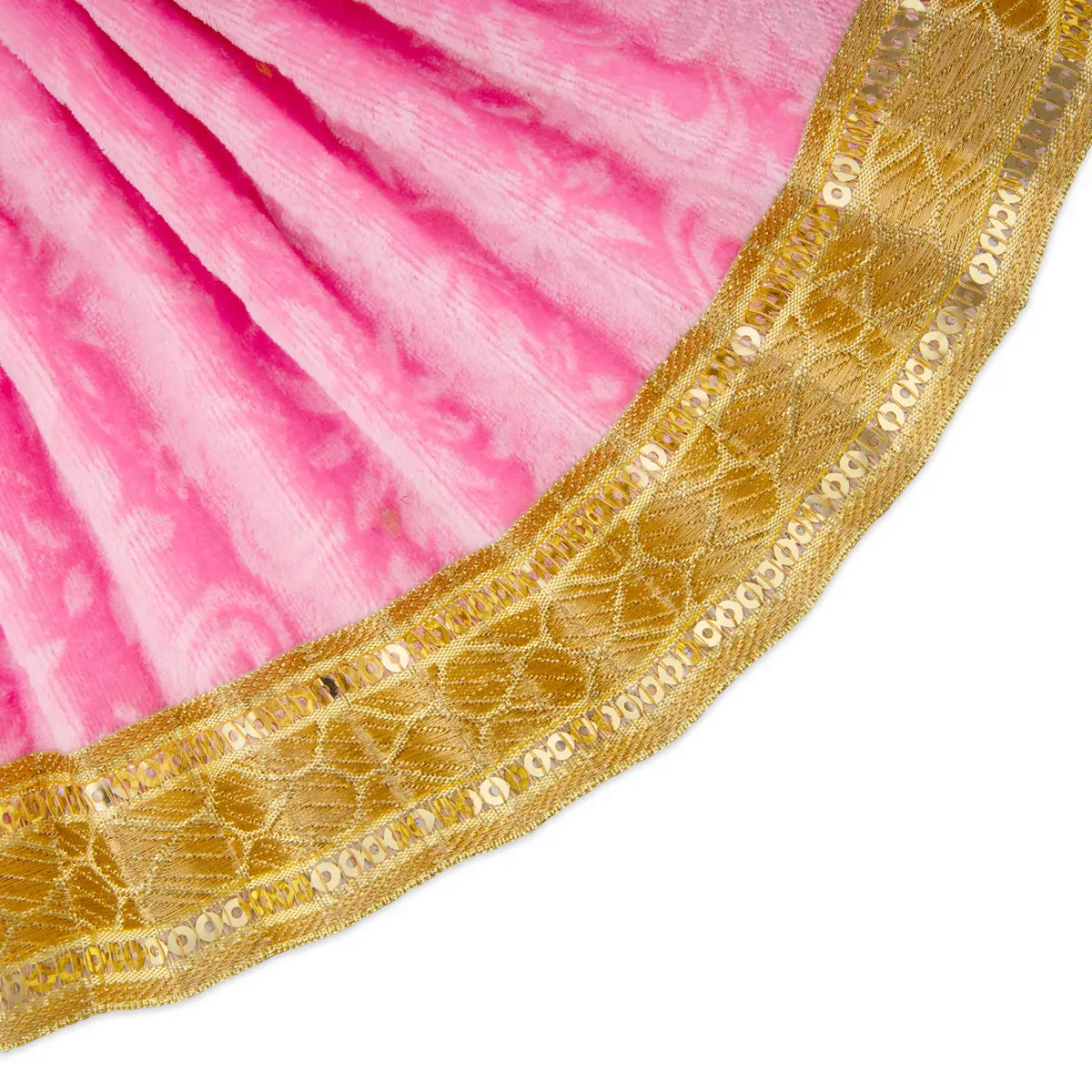 Amman Pavadai - 6 x 11 Inches | Velvet with Jari Border Lehenga Patka/ Mata Dress for Deity - Image 10