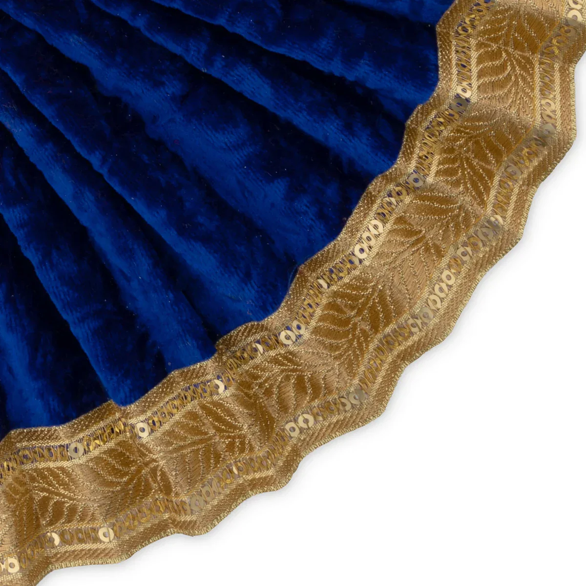 Amman Pavadai - 6 x 11 Inches | Velvet with Jari Border Lehenga Patka/ Mata Dress for Deity - Image 11