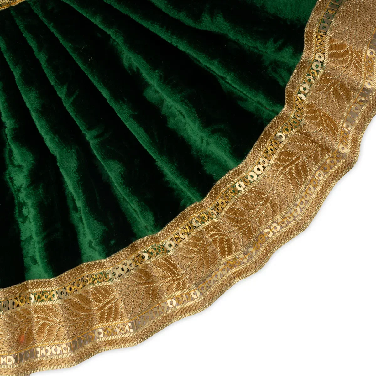 Amman Pavadai - 6 x 11 Inches | Velvet with Jari Border Lehenga Patka/ Mata Dress for Deity - Image 13