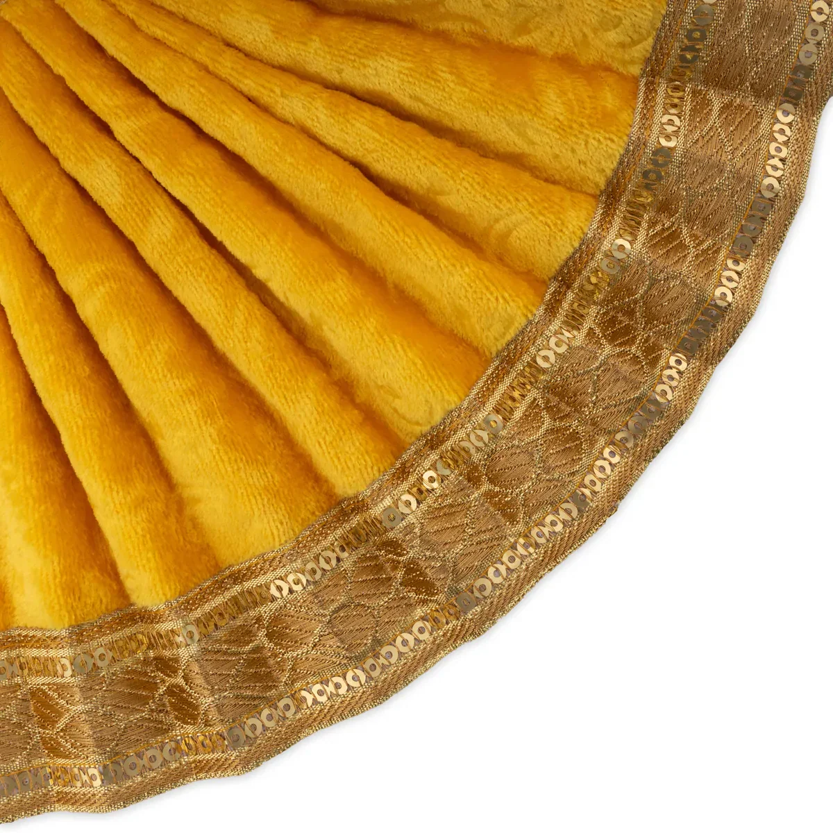 Amman Pavadai - 6 x 11 Inches | Velvet with Jari Border Lehenga Patka/ Mata Dress for Deity - Image 14