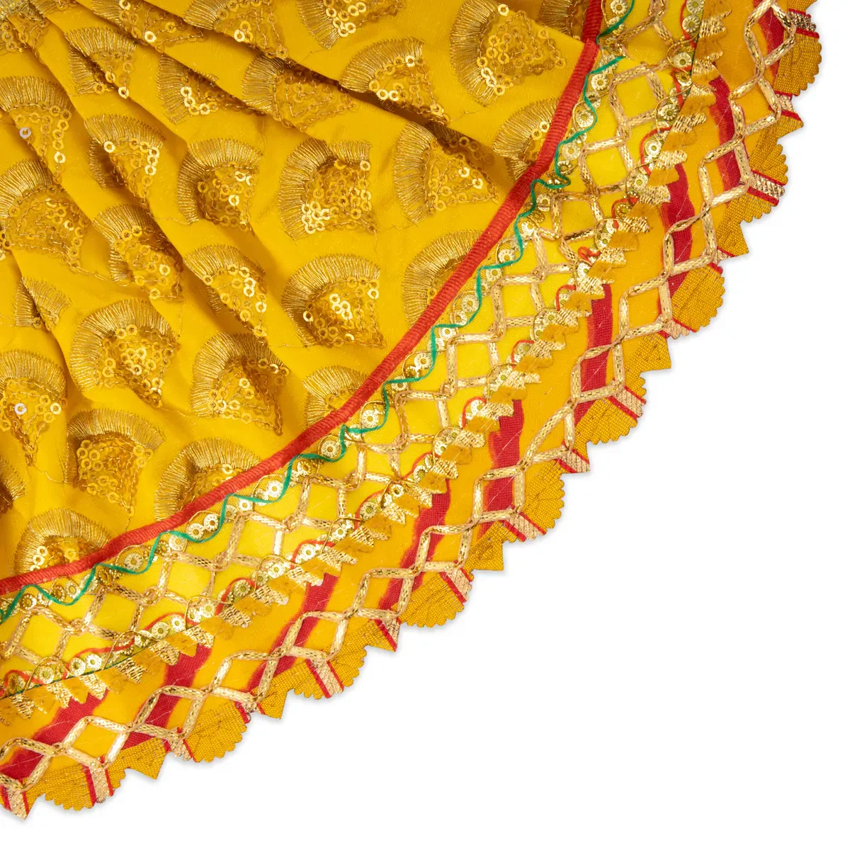 Amman Pavadai - 7 x 12 Inches | Mata Dress/ Devi Dress for Deity - Image 13