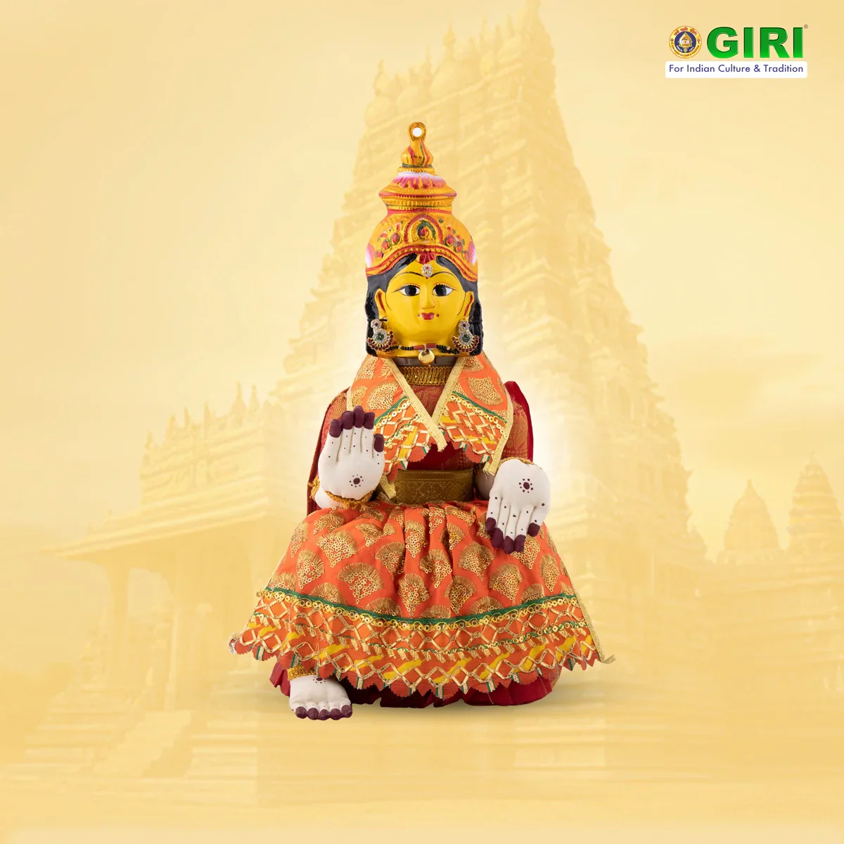 Amman Pavadai - 7 x 12 Inches | Mata Dress/ Devi Dress for Deity - Image 15