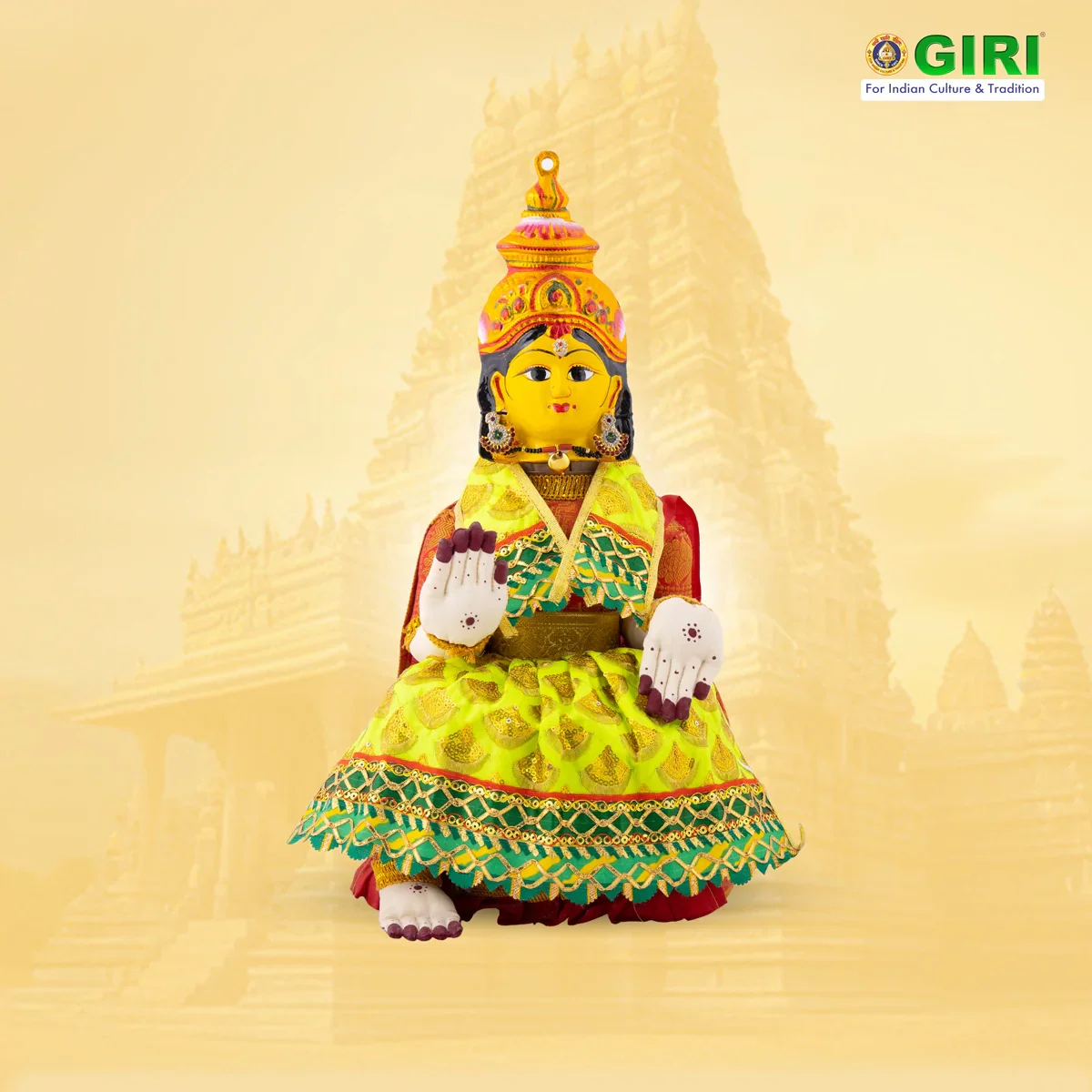 Amman Pavadai - 7 x 12 Inches | Mata Dress/ Devi Dress for Deity - Image 16