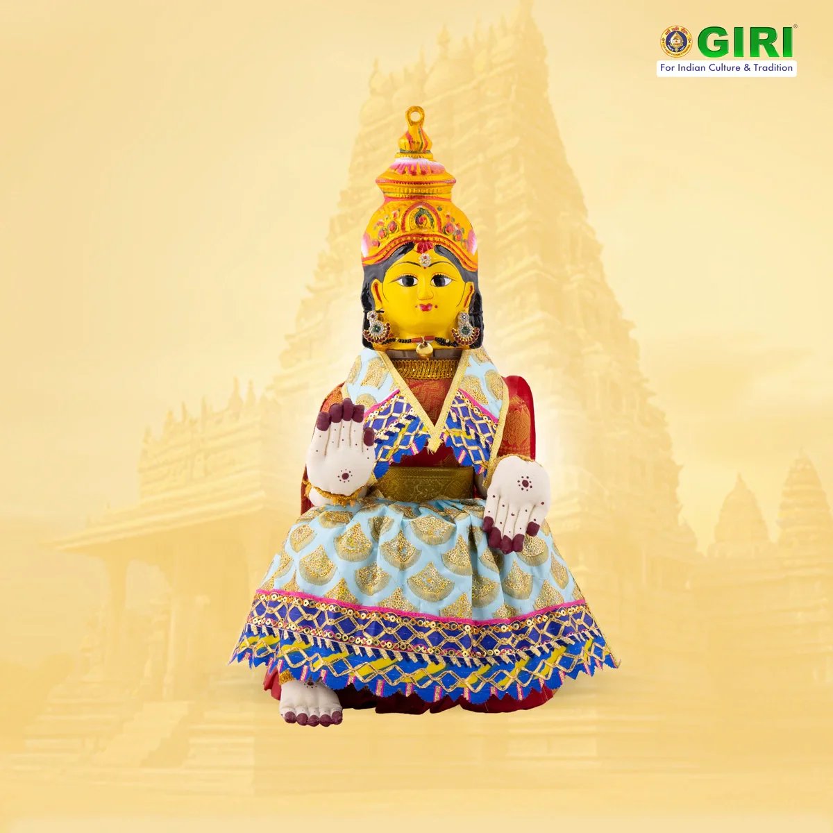 Amman Pavadai - 7 x 12 Inches | Mata Dress/ Devi Dress for Deity - Image 17