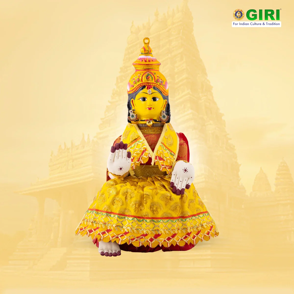 Amman Pavadai - 7 x 12 Inches | Mata Dress/ Devi Dress for Deity - Image 18