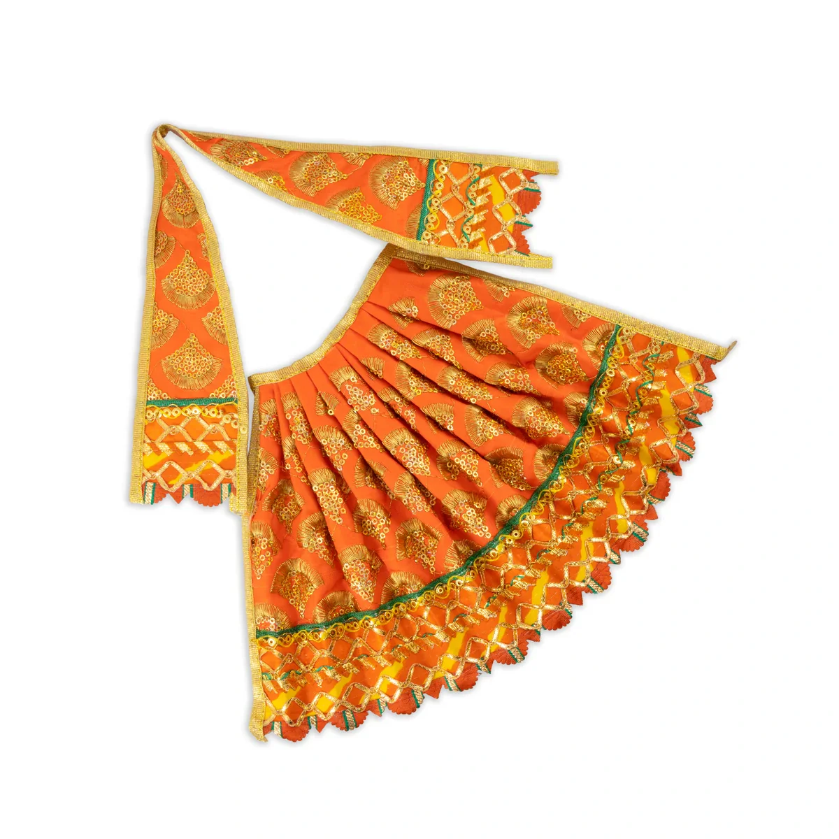 Amman Pavadai - 7 x 12 Inches | Mata Dress/ Devi Dress for Deity - Image 2