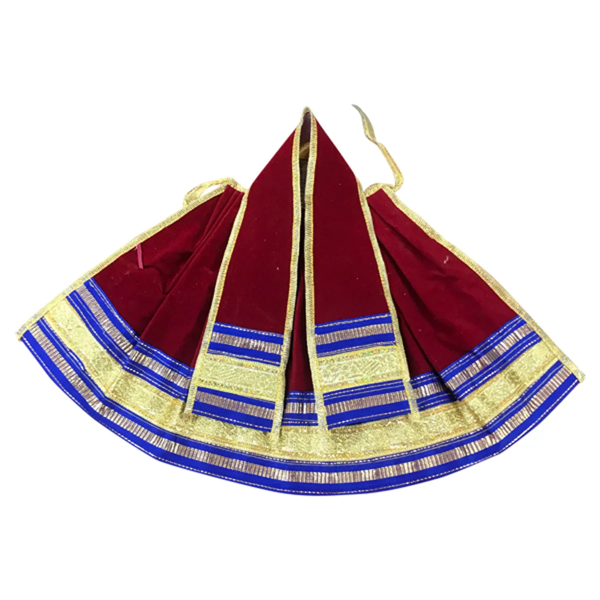 Amman Pavadai - 7 x 13 Inches | Velvet with Jari Border Lehenga Patka/ Mata Dress for Deity/ Assorted Colour