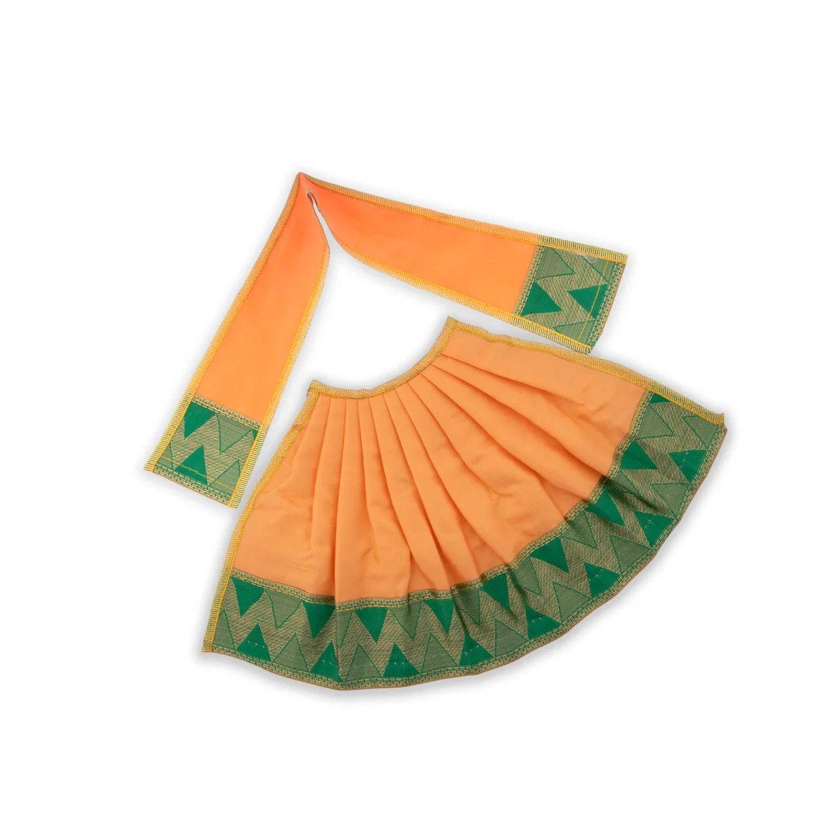 Devi Vastra - 8 Inches | Satin with Jari Border Lehenga Patka/ Mata Dress for Deity/ Assorted Colour - Image 11