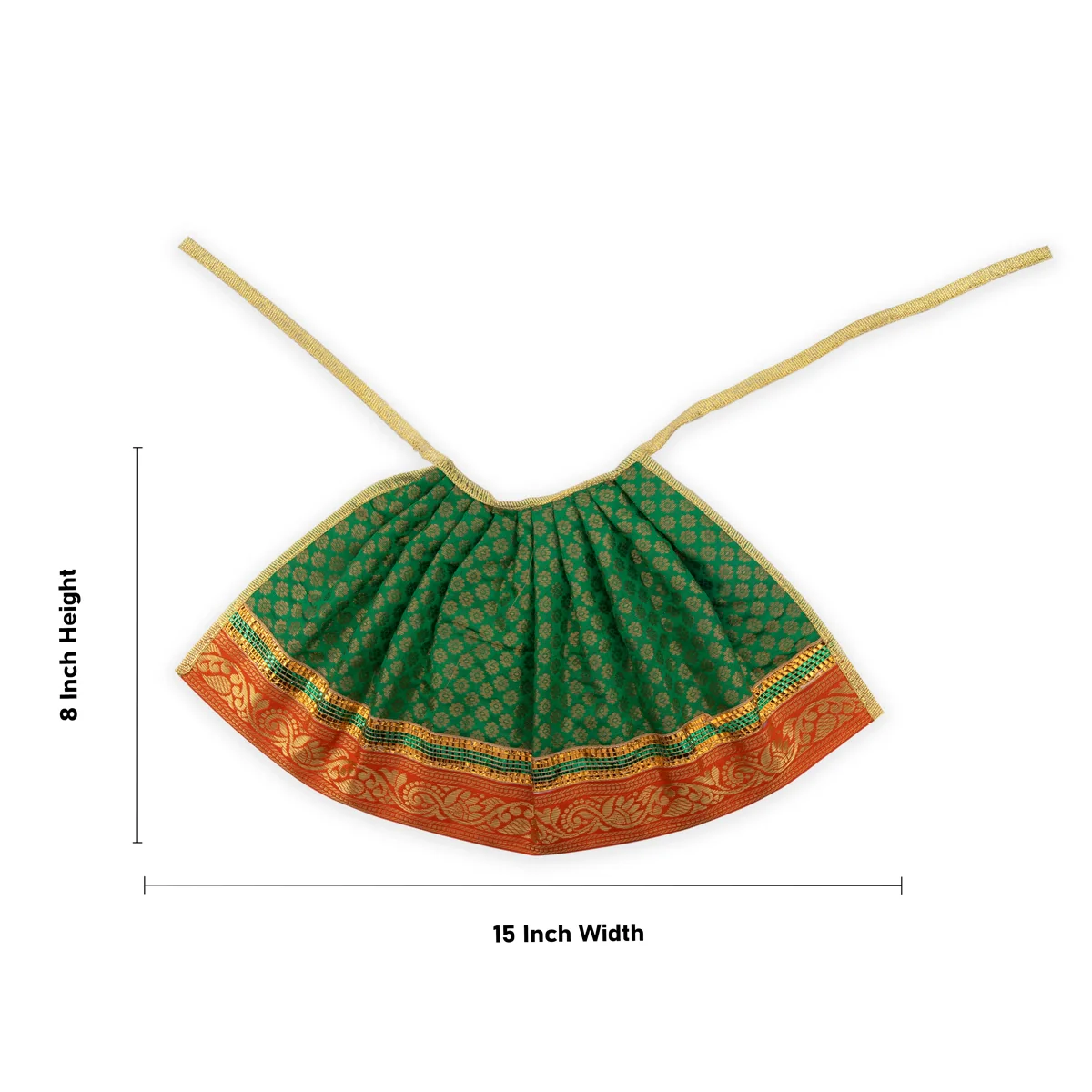 Devi Vastra - 8 Inches | Satin with Jari Border Lehenga Patka/ Mata Dress for Deity/ Assorted Colour - Image 19
