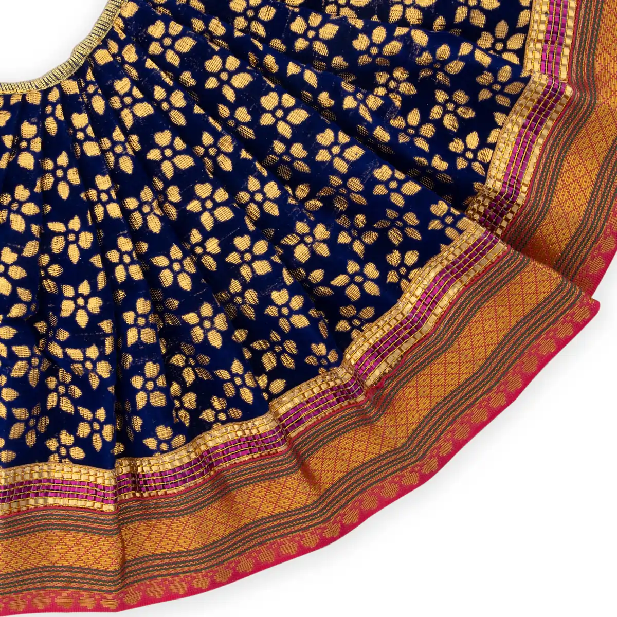 Devi Vastra - 8 Inches | Satin with Jari Border Lehenga Patka/ Mata Dress for Deity/ Assorted Colour - Image 4
