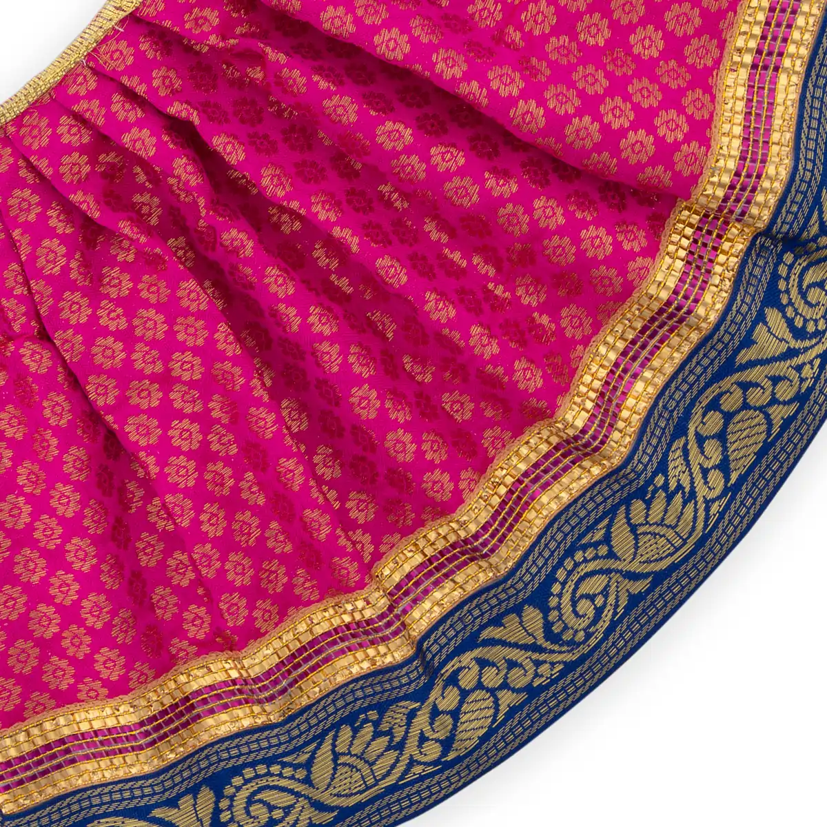 Devi Vastra - 8 Inches | Satin with Jari Border Lehenga Patka/ Mata Dress for Deity/ Assorted Colour - Image 8