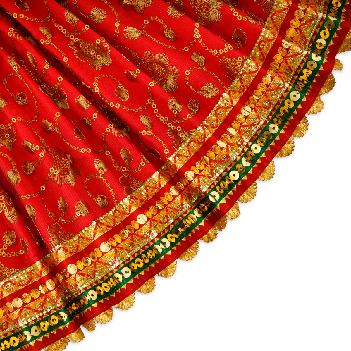 Amman Pavadai - 9 Inches | Mata Dress/ Devi Dress for Deity - Image 11