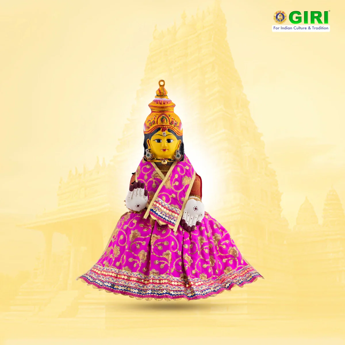 Amman Pavadai - 9 Inches | Mata Dress/ Devi Dress for Deity - Image 6