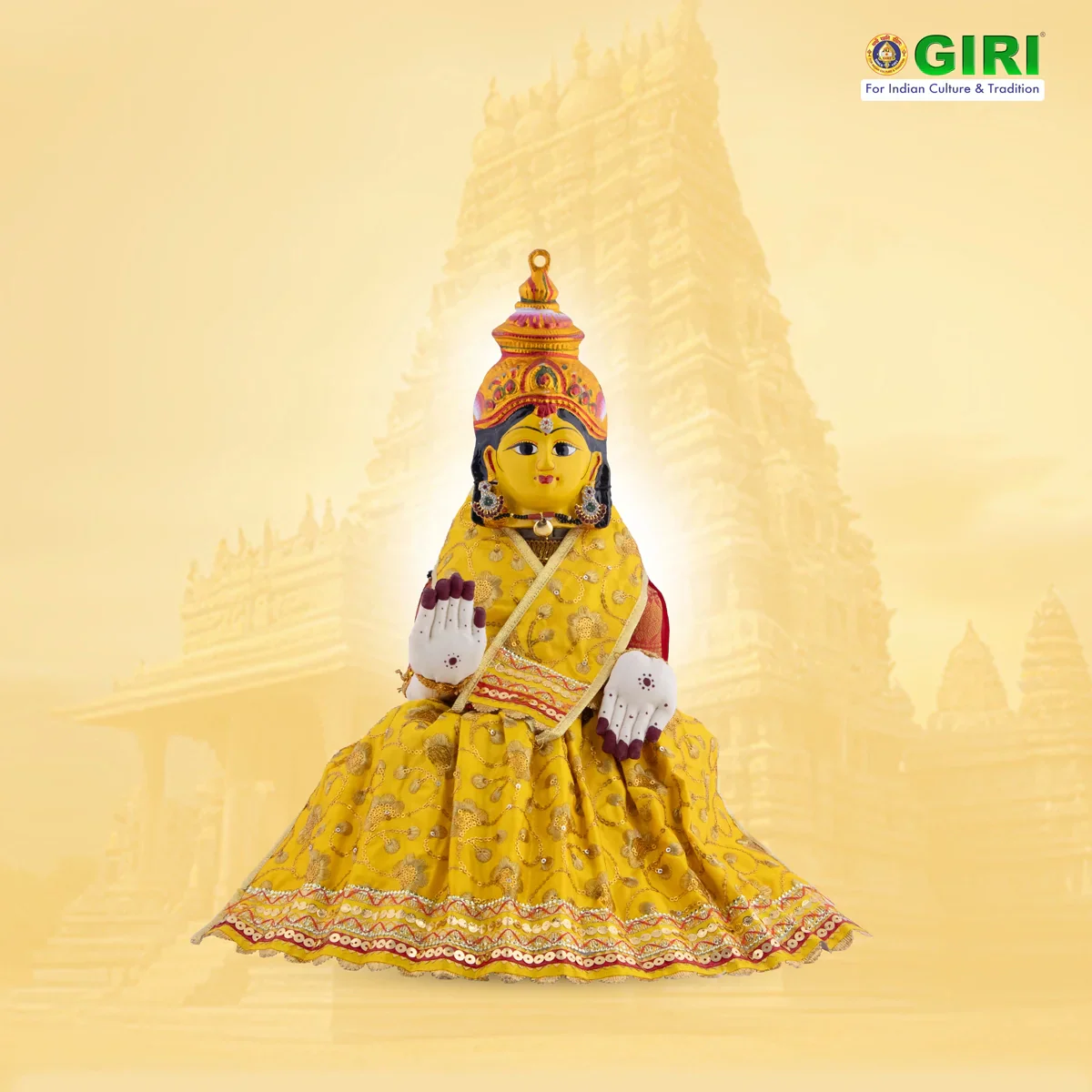 Amman Pavadai - 9 Inches | Mata Dress/ Devi Dress for Deity - Image 9