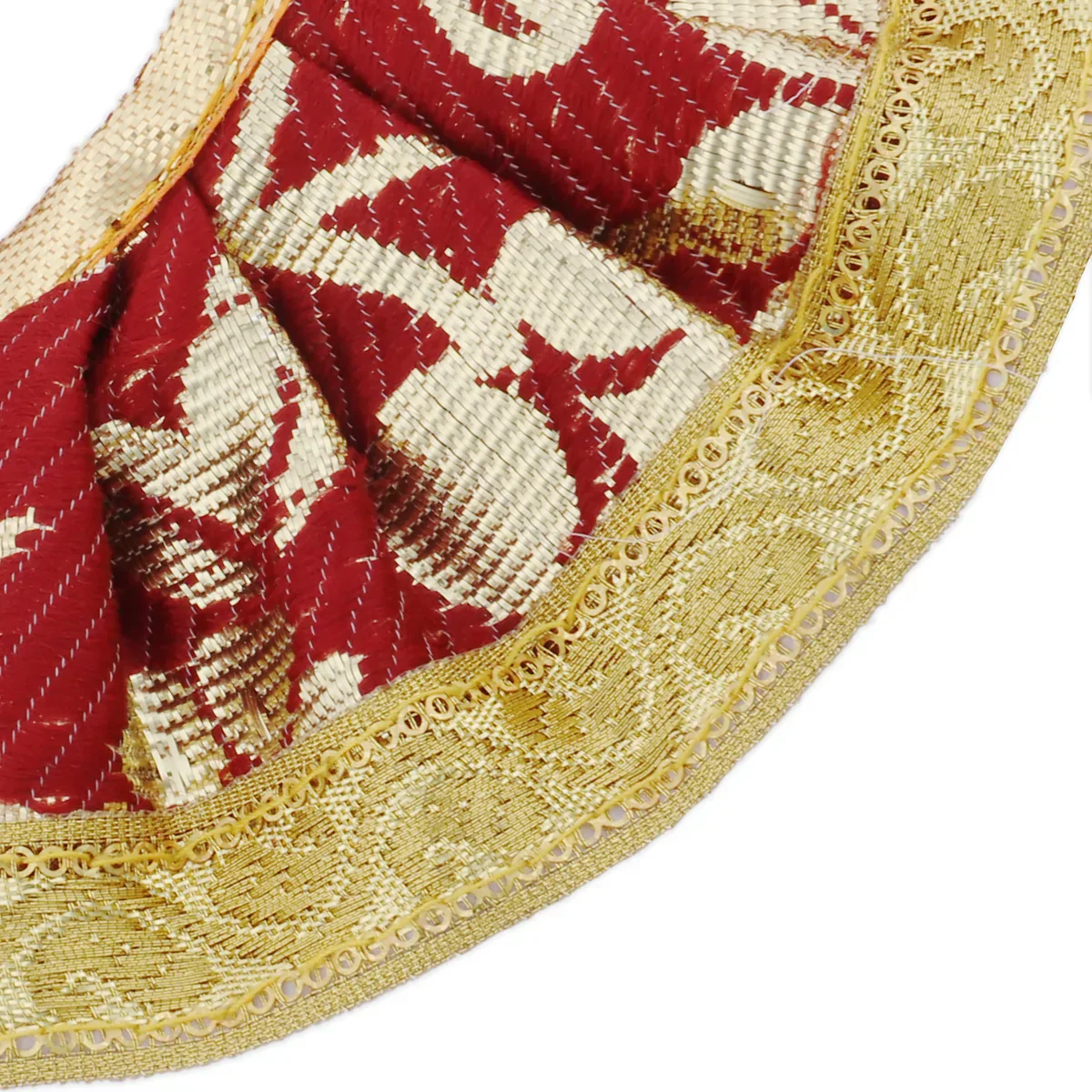Amman Pavadai | Gold Print Border Mata Dress for Deity/ Assorted Colour - Image 3