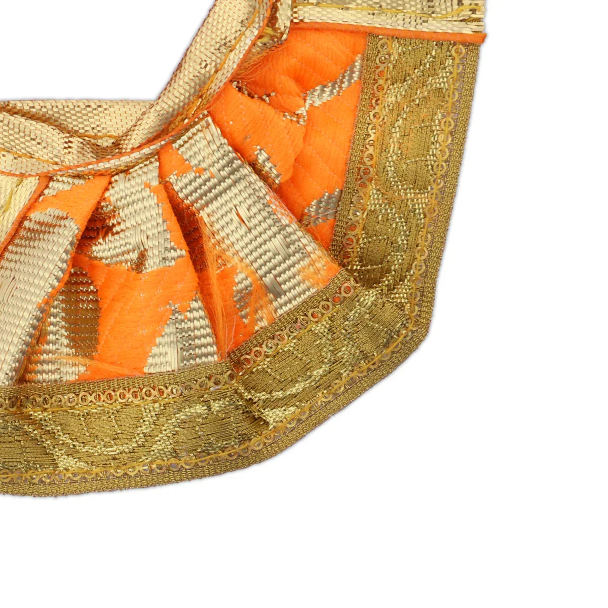 Amman Pavadai | Gold Print Border Mata Dress for Deity/ Assorted Colour - Image 4