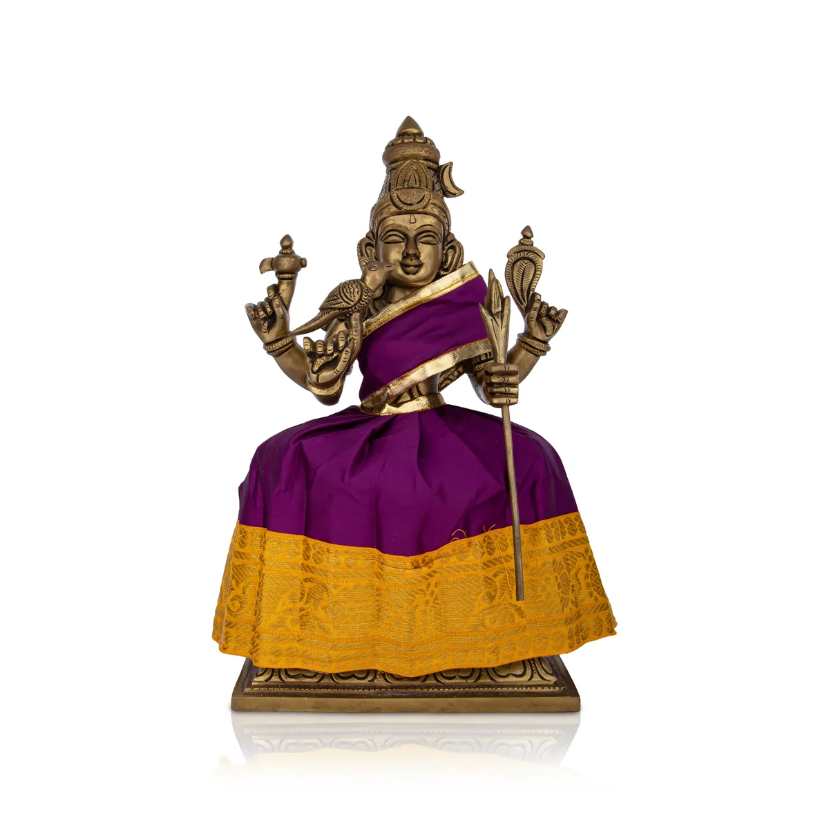 Devi Dress - 7 Inches | Karishma Apoorva Mata Clothes/ Jari Border Mata Dress for Deity/ Assorted Colour - Image 10