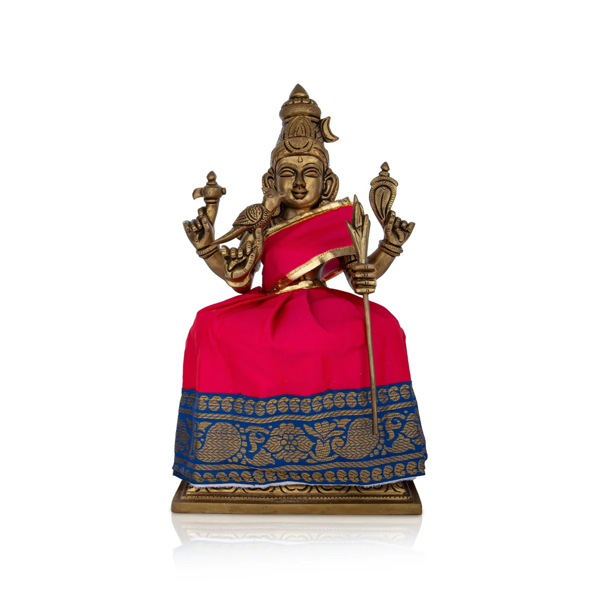 Devi Dress - 7 Inches | Karishma Apoorva Mata Clothes/ Jari Border Mata Dress for Deity/ Assorted Colour - Image 3