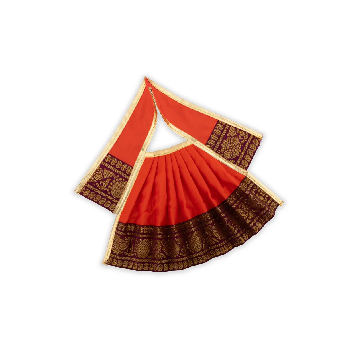 Devi Dress - 7 Inches | Karishma Apoorva Mata Clothes/ Jari Border Mata Dress for Deity/ Assorted Colour - Image 4
