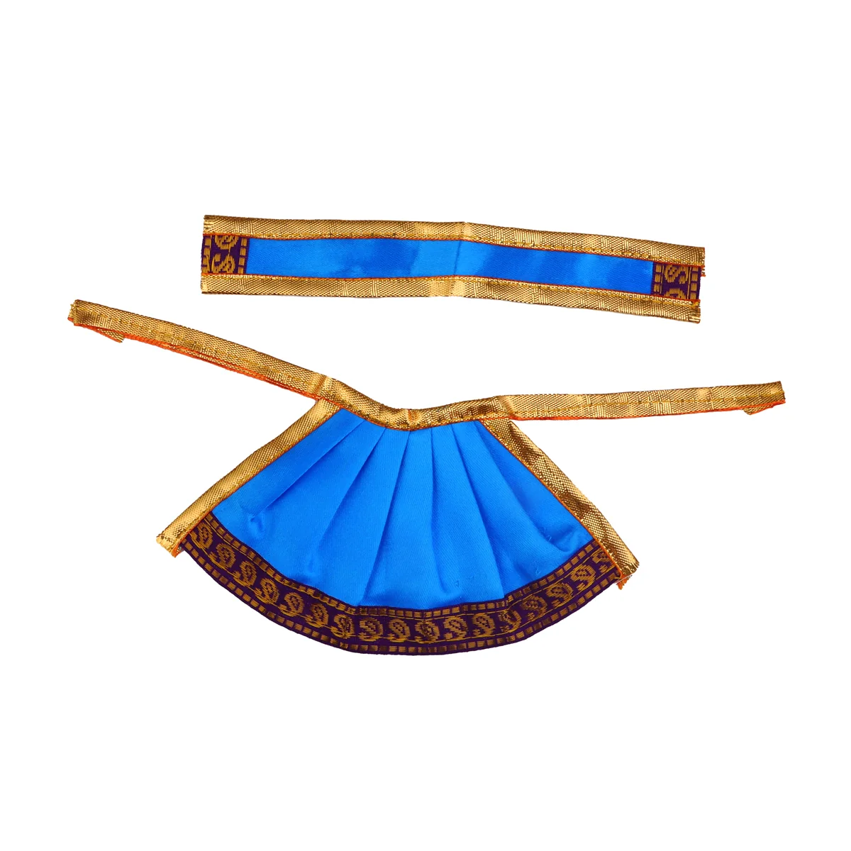 Devi Dress - 3 Inches | Satin Apoorva Mata Dress/ Jari Border Devi Vastra for Deity/ Assorted Colour