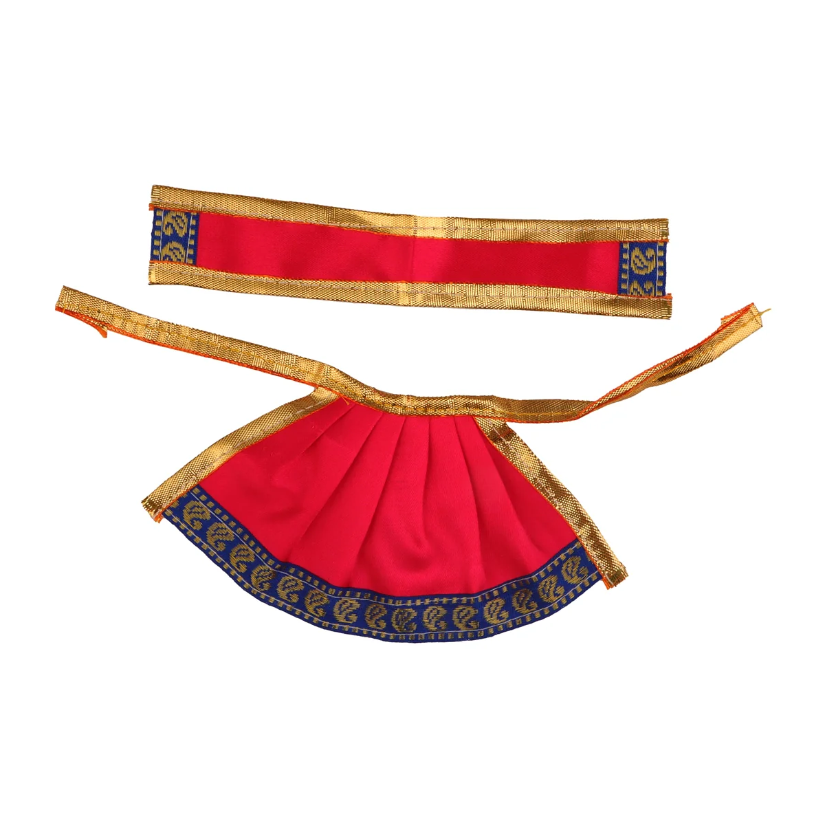 Devi Dress - 3 Inches | Satin Apoorva Mata Dress/ Jari Border Devi Vastra for Deity/ Assorted Colour - Image 3