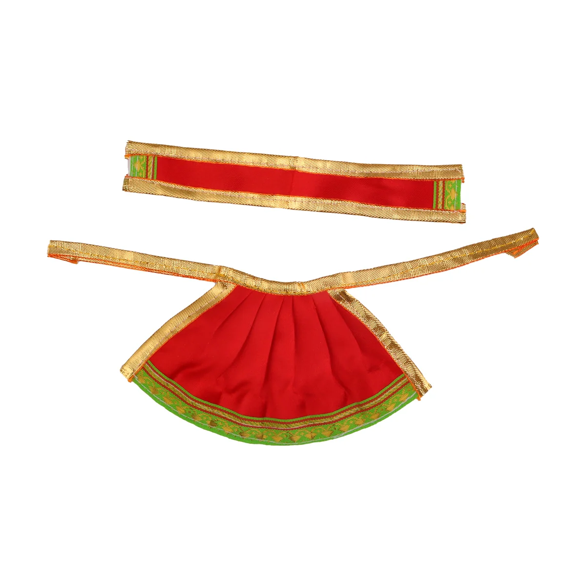 Devi Dress - 3 Inches | Satin Apoorva Mata Dress/ Jari Border Devi Vastra for Deity/ Assorted Colour - Image 4