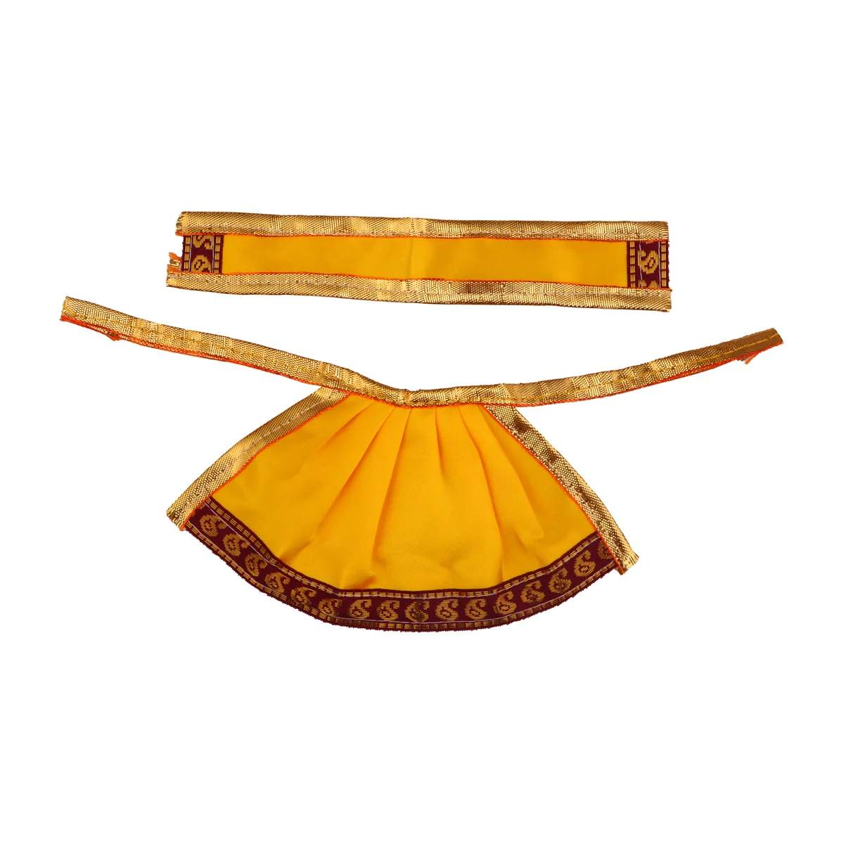 Devi Dress - 3 Inches | Satin Apoorva Mata Dress/ Jari Border Devi Vastra for Deity/ Assorted Colour - Image 5