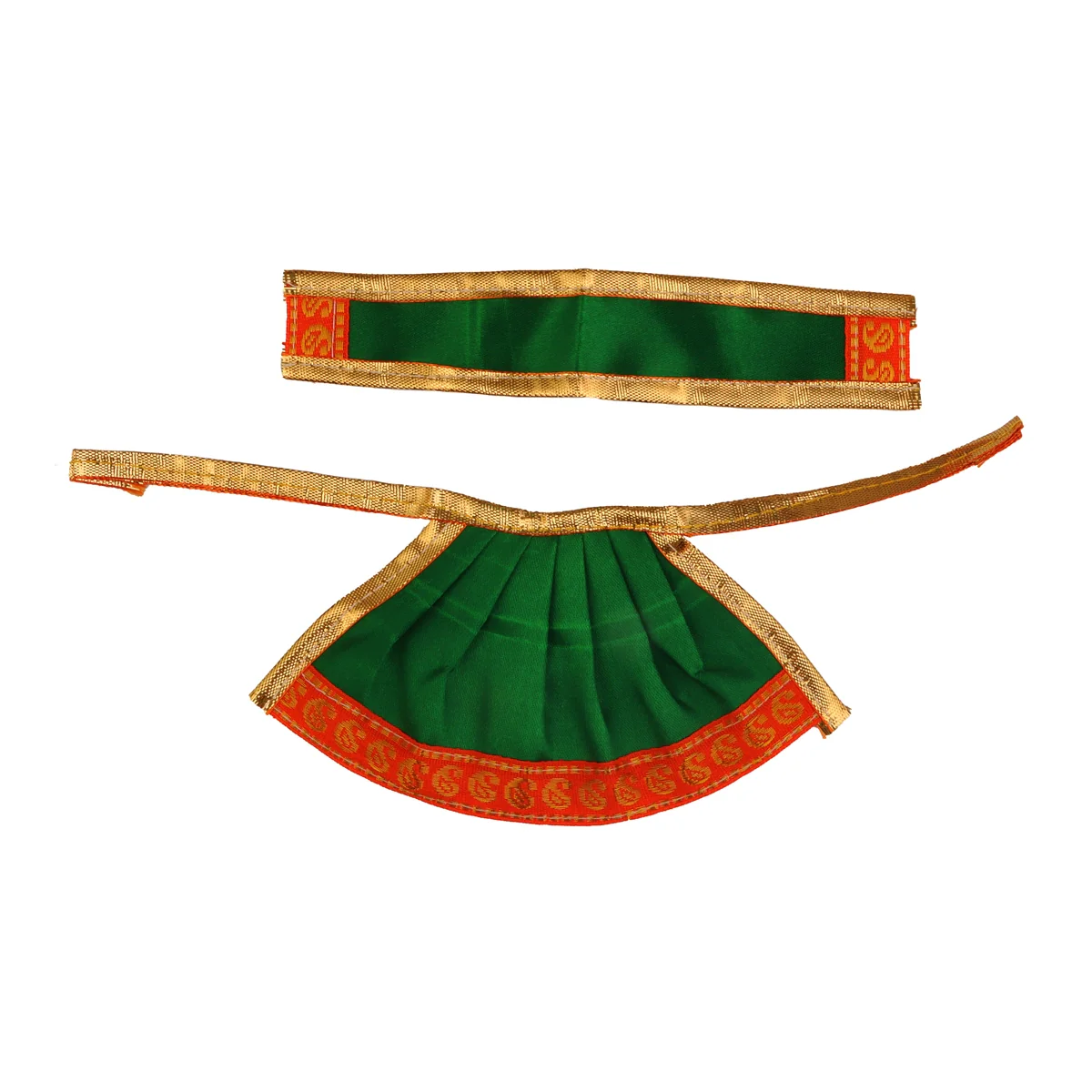 Devi Dress - 3 Inches | Satin Apoorva Mata Dress/ Jari Border Devi Vastra for Deity/ Assorted Colour - Image 6