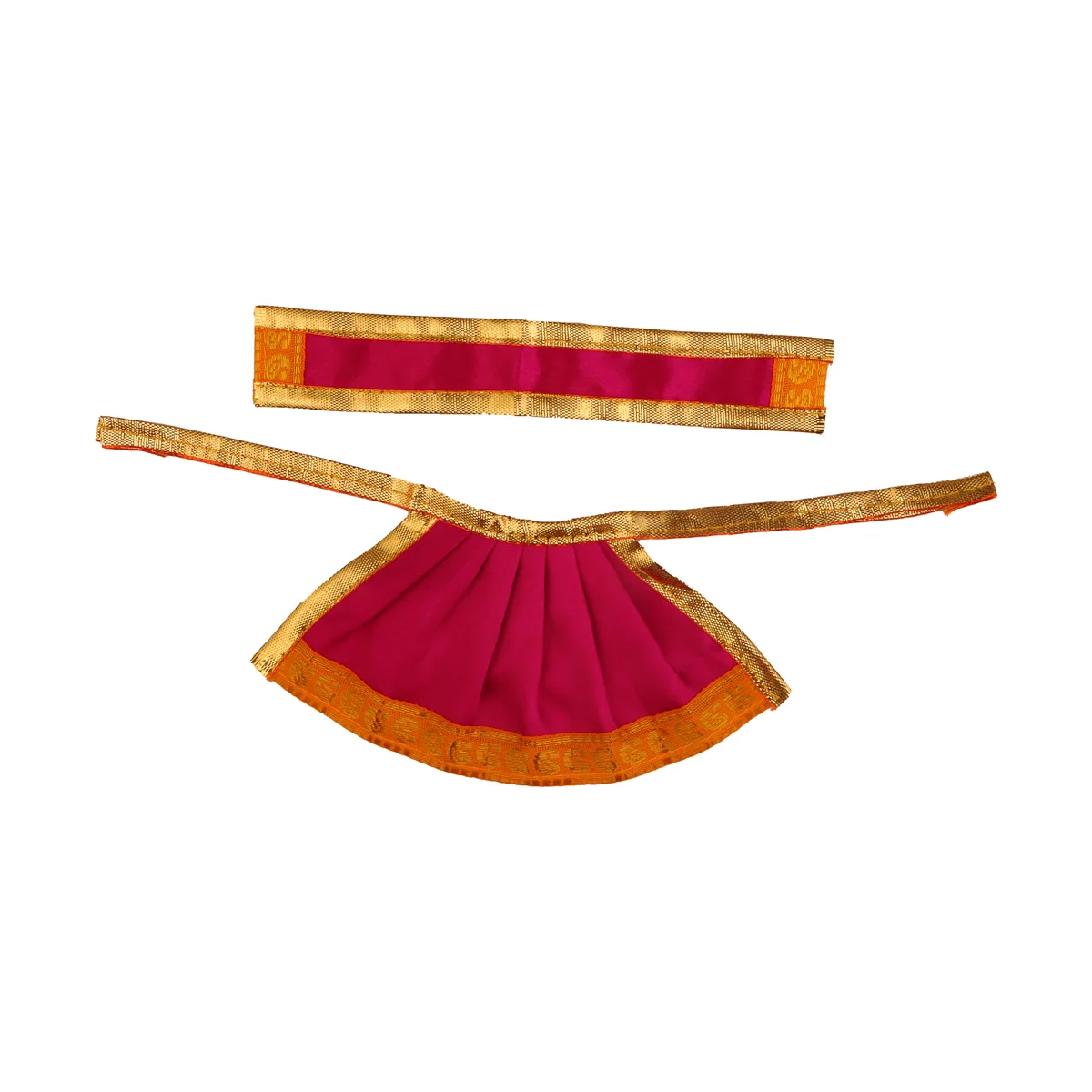 Devi Dress - 3 Inches | Satin Apoorva Mata Dress/ Jari Border Devi Vastra for Deity/ Assorted Colour - Image 7
