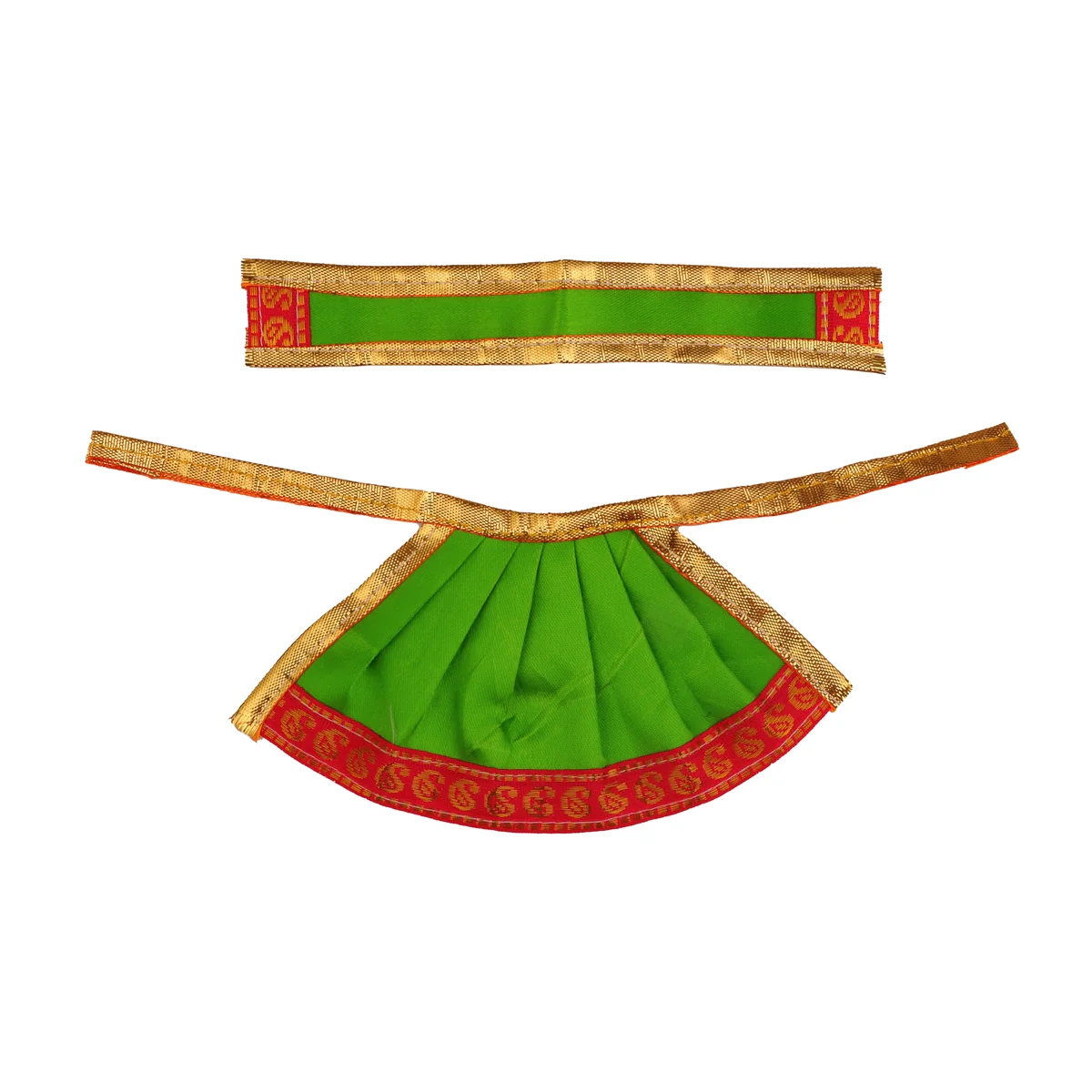 Devi Dress - 3 Inches | Satin Apoorva Mata Dress/ Jari Border Devi Vastra for Deity/ Assorted Colour - Image 8