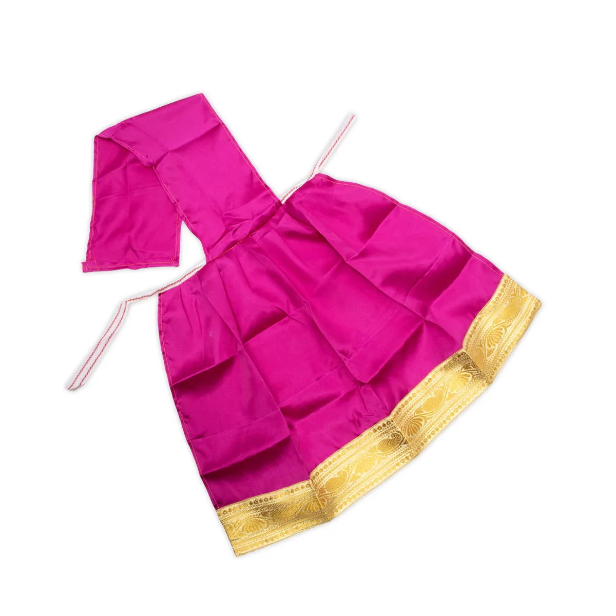 Amman Pavadai Thavani - 18 Inches | Satin with Jari Border/ Devi Dress for Deity/ Assorted Colour - Image 5