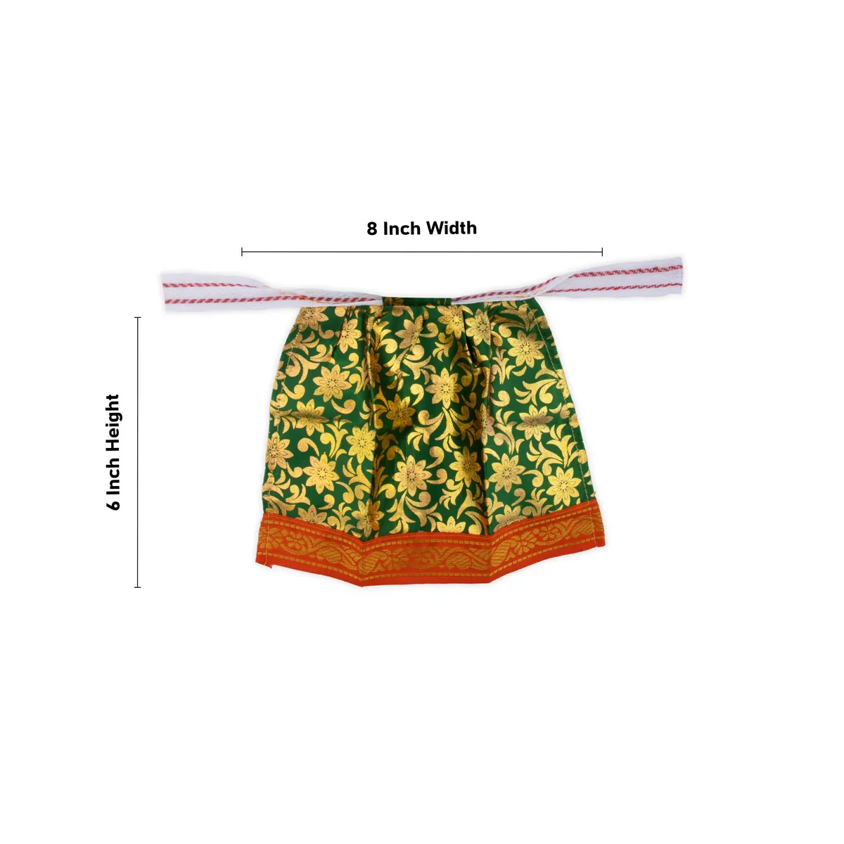 Amman Pavadai Thavani - 6 Inches | Satin with Jari Border/ Devi Dress for Deity/ Assorted Colour - Image 11