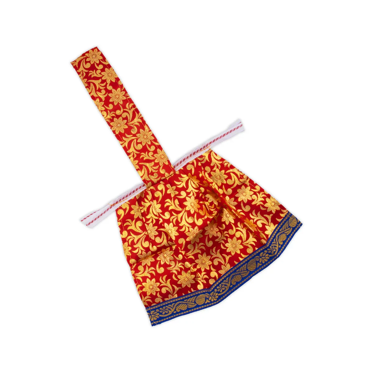 Amman Pavadai Thavani - 6 Inches | Satin with Jari Border/ Devi Dress for Deity/ Assorted Colour - Image 3
