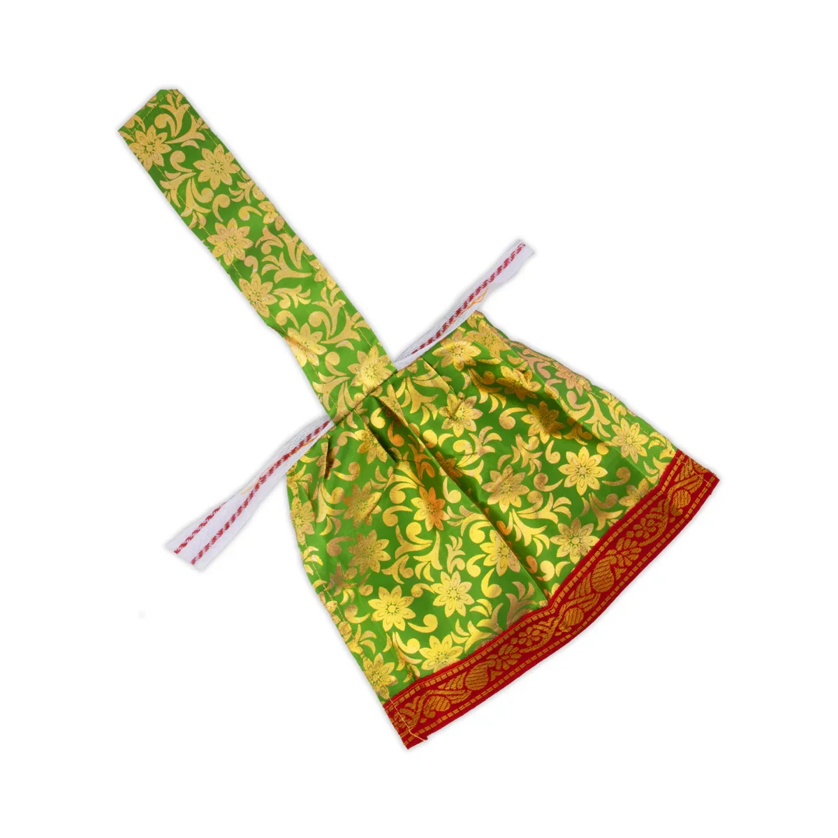 Amman Pavadai Thavani - 6 Inches | Satin with Jari Border/ Devi Dress for Deity/ Assorted Colour - Image 5
