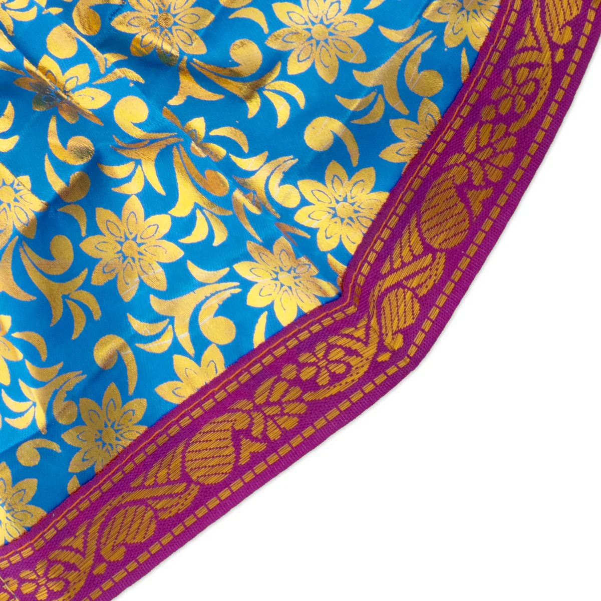 Amman Pavadai Thavani - 6 Inches | Satin with Jari Border/ Devi Dress for Deity/ Assorted Colour - Image 7