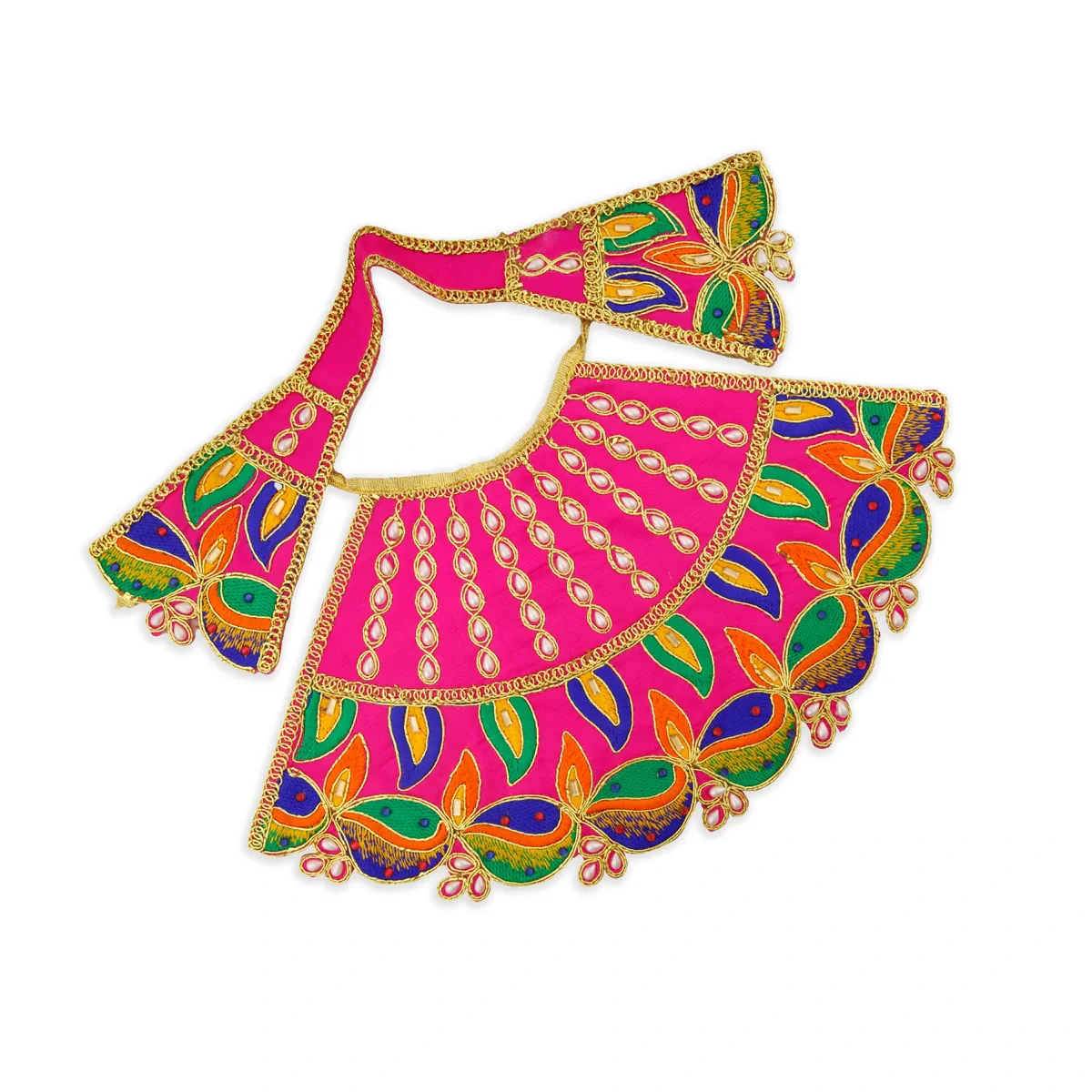 Amman Pavadai Thavani - 6 Inches | Mata Dress/ Devi Dress for Deity - Image 3
