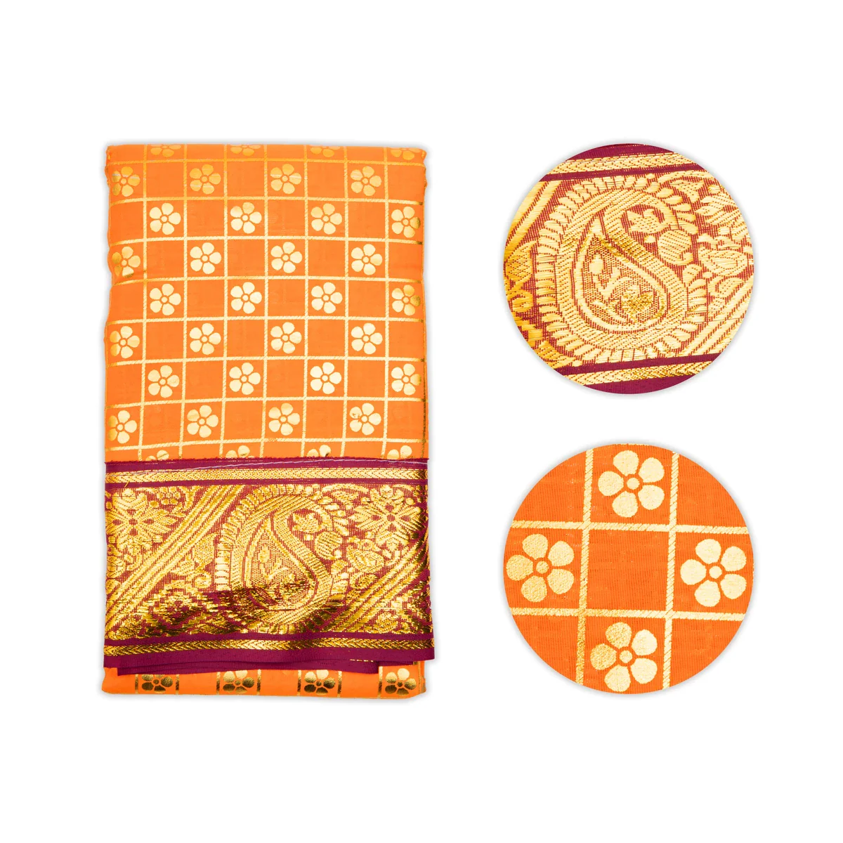 Amman Saree - 6 Mtr | Devi Dress/ Satin Material/ Deity Dress/ Saree for Goddess - Image 3