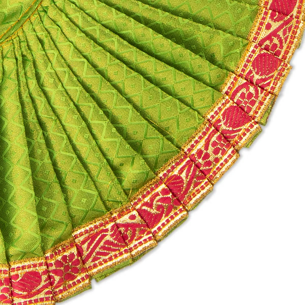 Amman Saree - 9 Inches | Jari Border Mata Poshak/ Satin Devi Dress For Deity/ Assorted Colours - Image 2