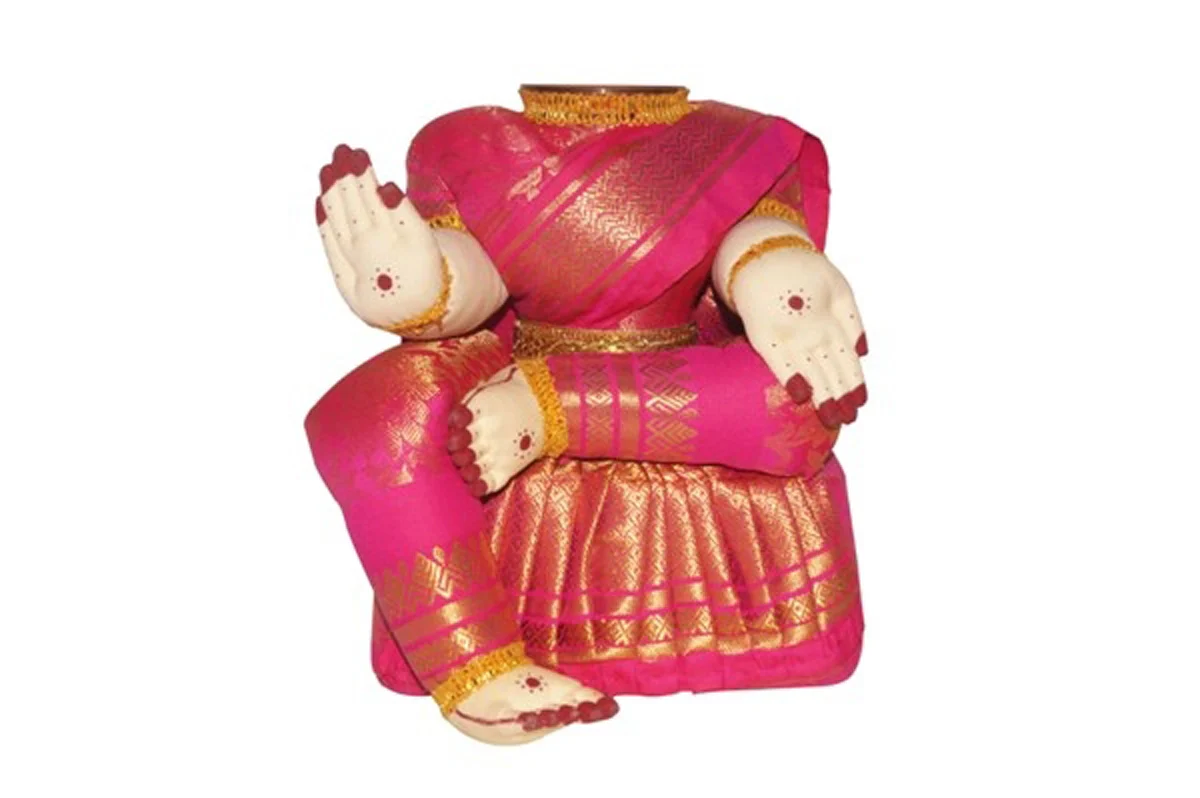 Amman Stand - 10 x 8 Inches | Varalakshmi Decor/ Wooden Ammavari Idol without Face for Deity Decor - Image 13