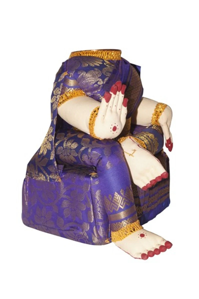Amman Stand - 10 x 8 Inches | Varalakshmi Decor/ Wooden Ammavari Idol without Face for Deity Decor - Image 16