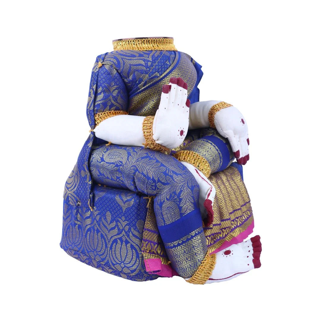 Amman Stand - 10 x 8 Inches | Varalakshmi Decor/ Wooden Ammavari Idol without Face for Deity Decor - Image 3