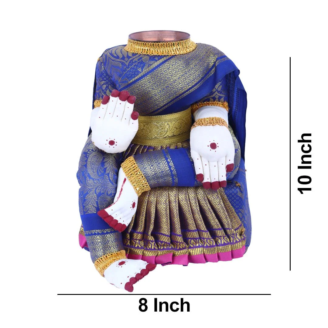 Amman Stand - 10 x 8 Inches | Varalakshmi Decor/ Wooden Ammavari Idol without Face for Deity Decor - Image 7
