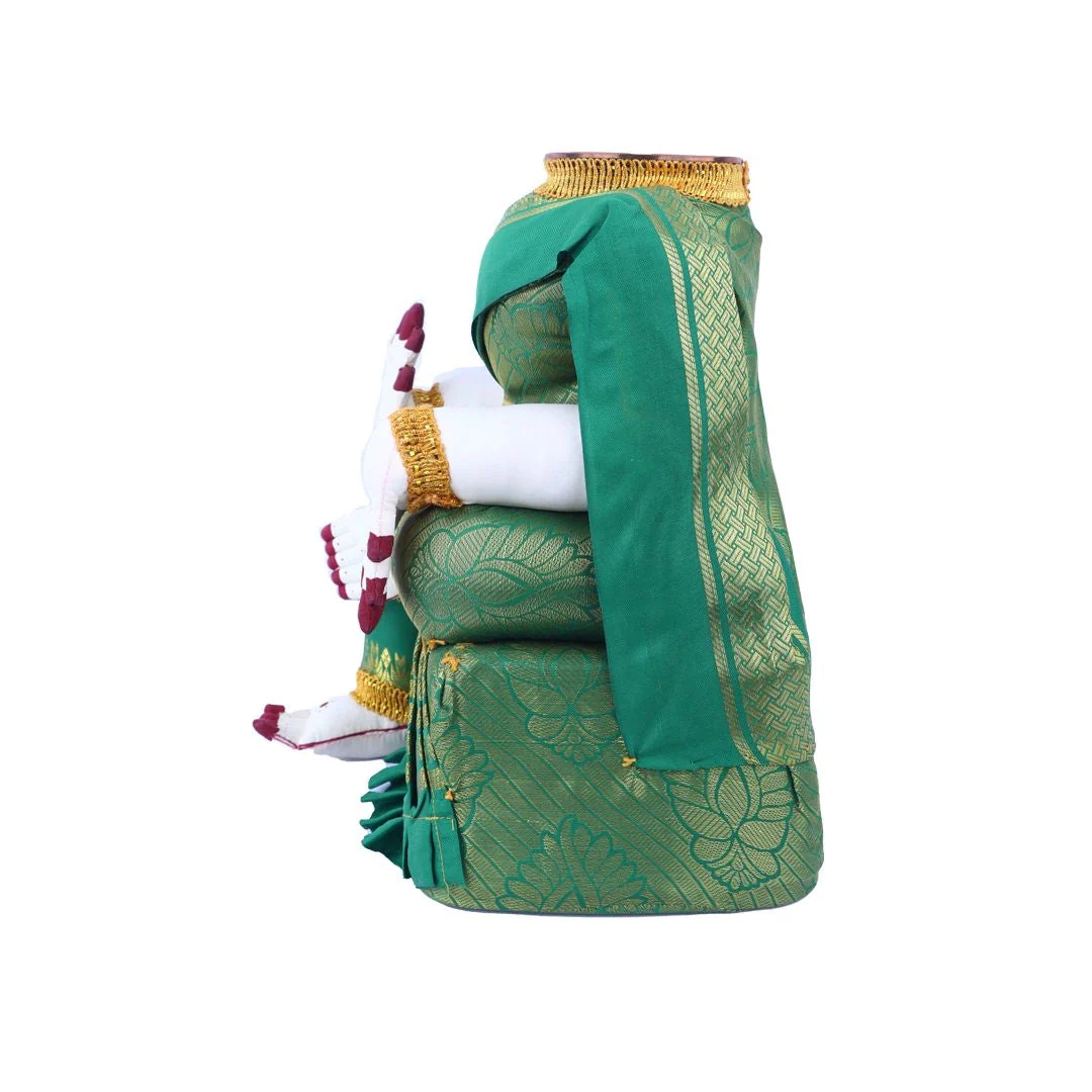 Amman Stand - 12 x 9 Inches | Varalakshmi Decor/ Wooden Ammavari Idol without Face for Deity Decor - Image 7