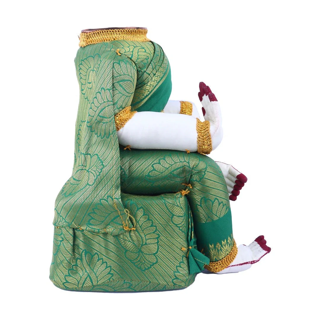 Amman Stand - 12 x 9 Inches | Varalakshmi Decor/ Wooden Ammavari Idol without Face for Deity Decor - Image 8