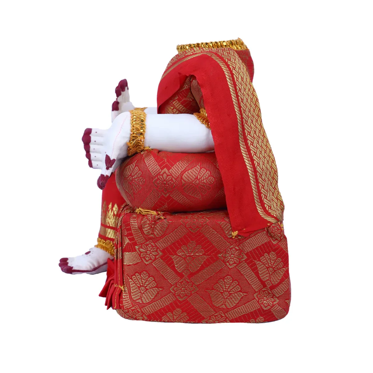 Amman Stand - 9 x 5 Inches | Varalakshmi Decor/ Wooden Ammavari Idol without Face for Deity Decor - Image 4