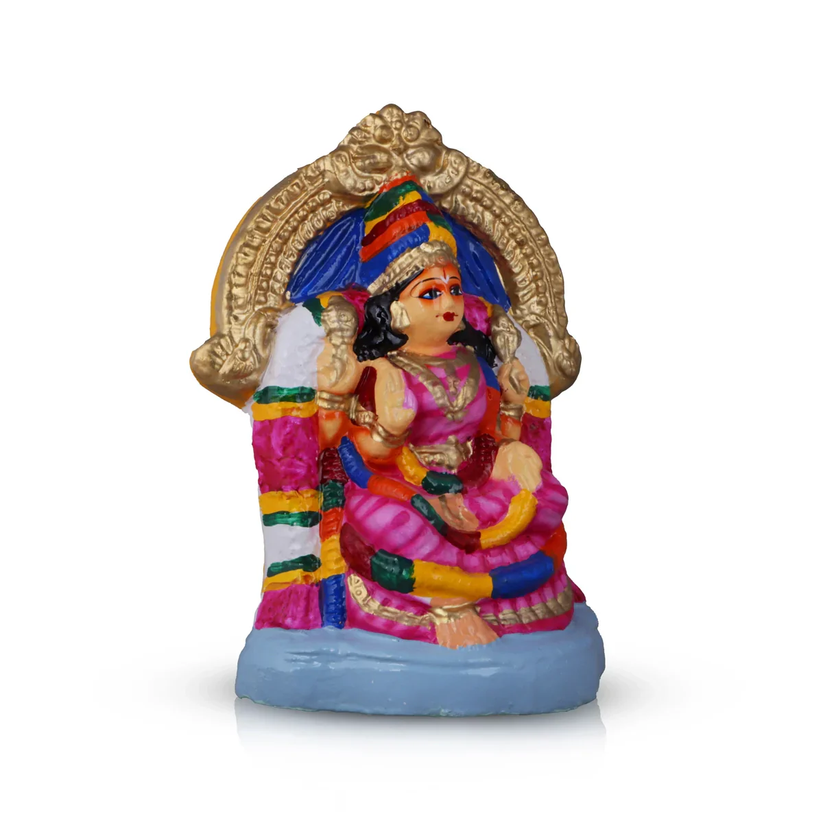 Amman Valayal Clay Golu Bommai - 9 x 7 Inch | Giri Golu Doll/ Navaratri Golu Bomma/Gombe/Bommai - Image 3