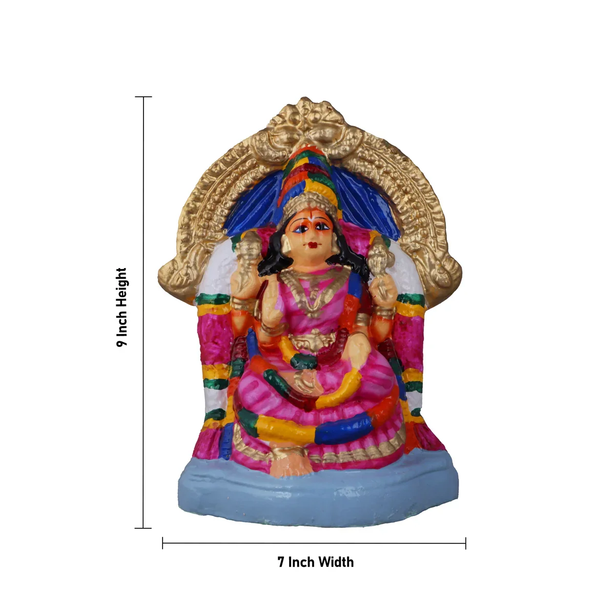 Amman Valayal Clay Golu Bommai - 9 x 7 Inch | Giri Golu Doll/ Navaratri Golu Bomma/Gombe/Bommai - Image 6