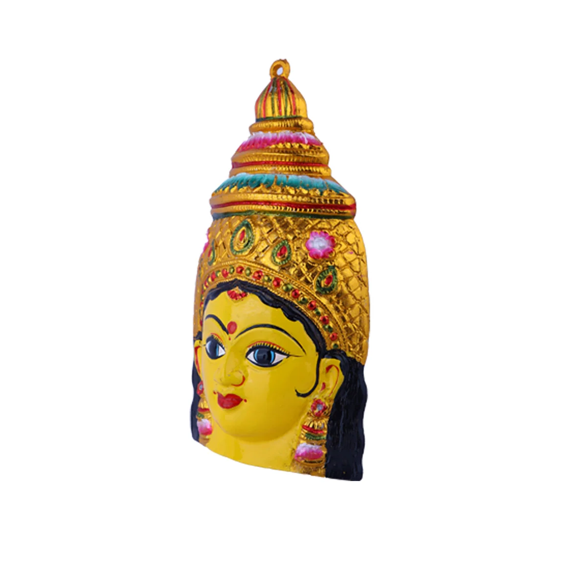 Ammavari Face - 11 x 5.5 Inches | Vara Lakshmi Face/ Yellow Laxmi Devi Face for Deity/ 390 Gms Approx - Image 6