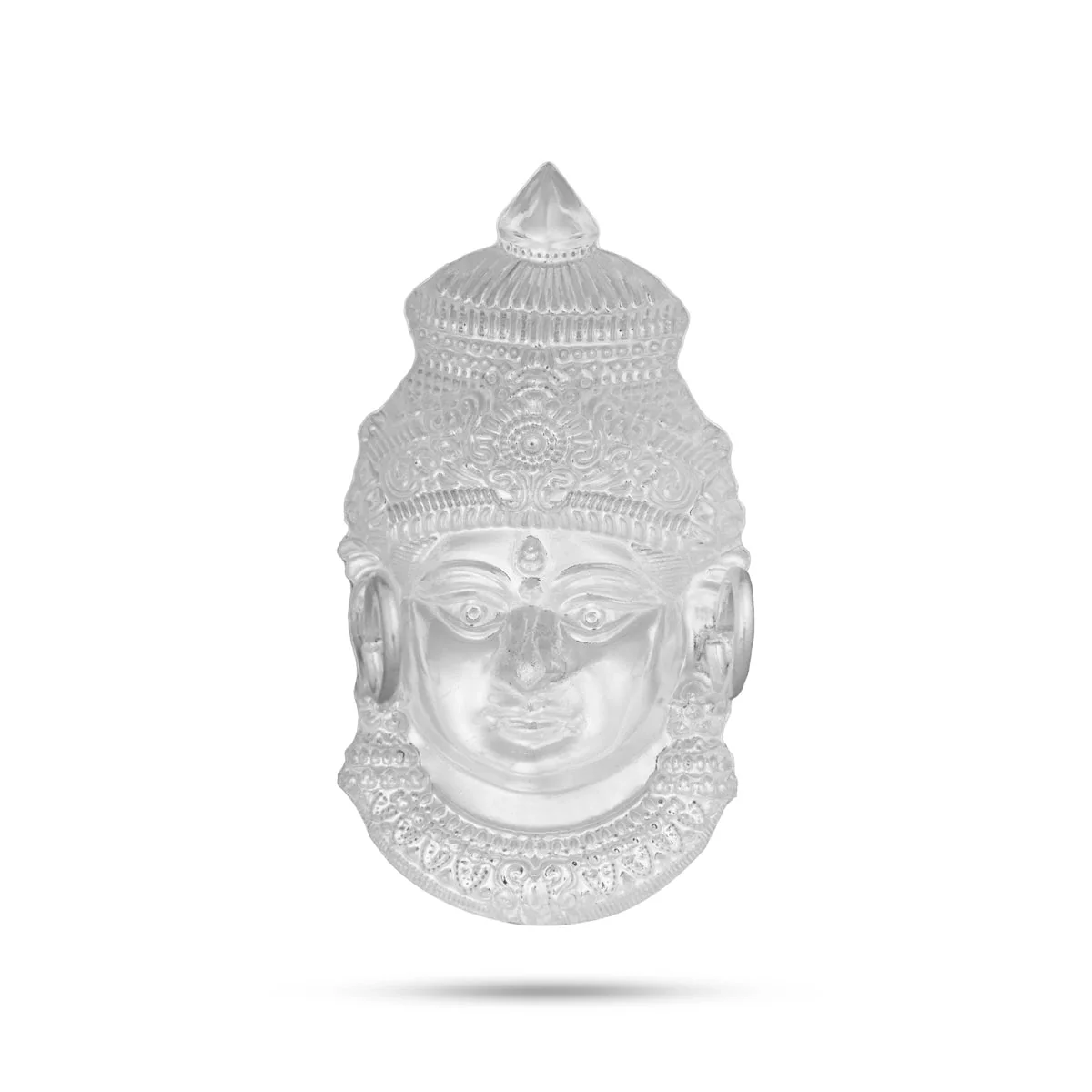 Ammavari Face - 6.5 x 3.75 Inches | White Metal Lakshmi Devi Face/ Amman Face for Varalakshmi Decor - Image 2
