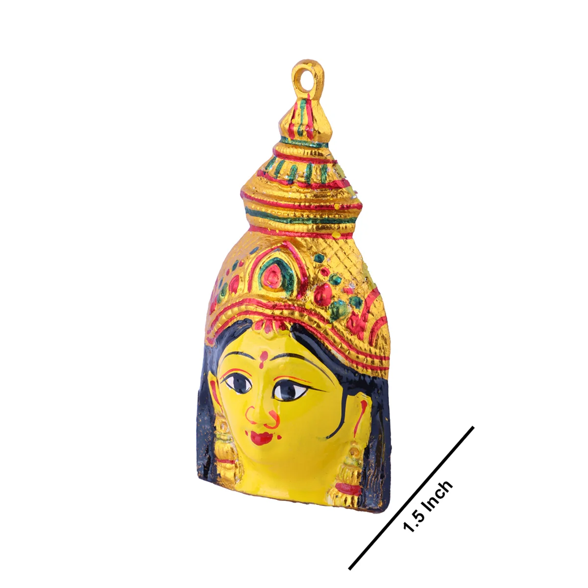 Ammavari Face - 6 x 3 Inches | Zinc Vara Lakshmi Face/ Yellow Amman Mugam for Deity/ 70 Gms Approx - Image 3